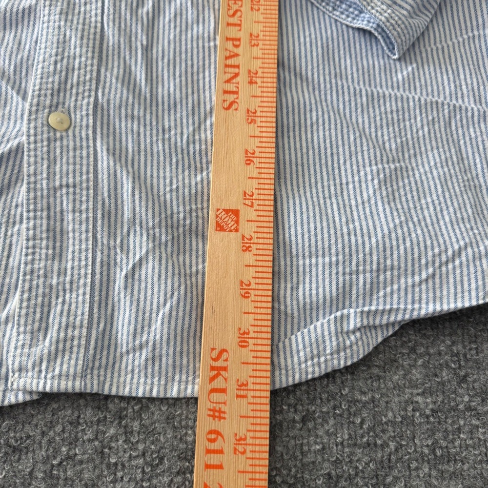 Chaps Coastland Wash Men XL Lot 2 Oxford Cotton Striped Blue White Soild Blue - Picture 6 of 12